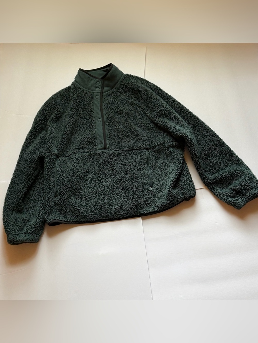 Nuuds Summit Sherpa Pullover Half Snap in Aspen Size Medium